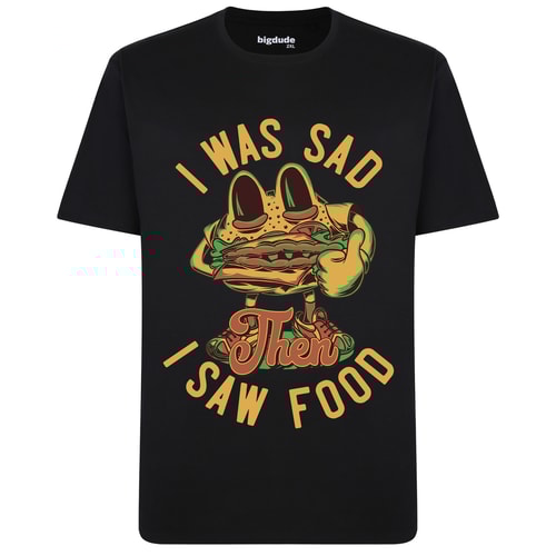 Bigdude Food Print T-Shirt Black Tall